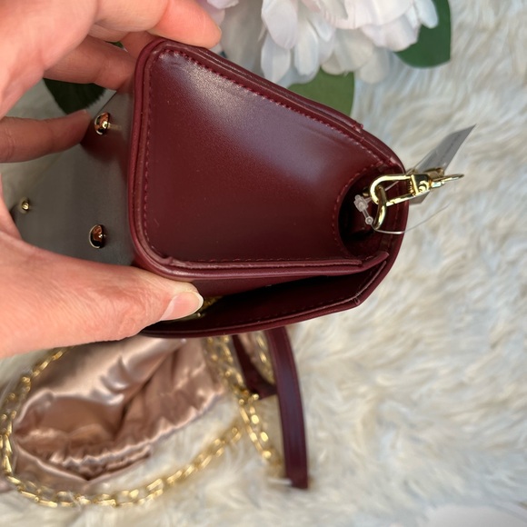 NWT Glass Ladder & Co Jackie crossbody in maroon - Picture 6 of 10